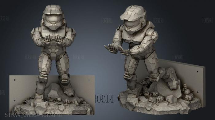 Master Chief Wall stl model for CNC