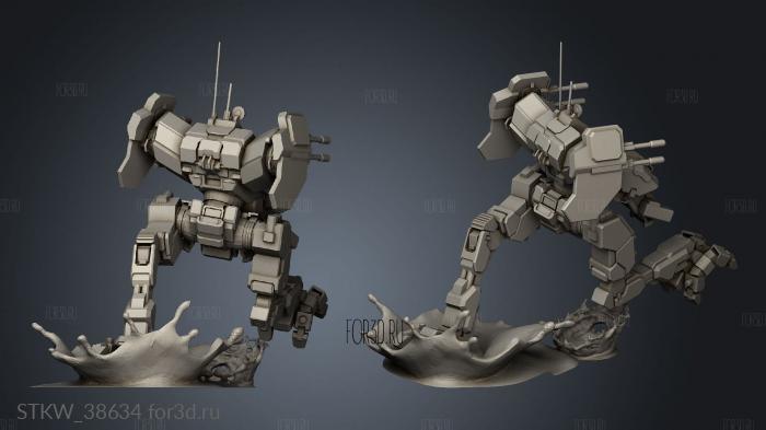 MechWarrior Online Locust Statue stl model for CNC