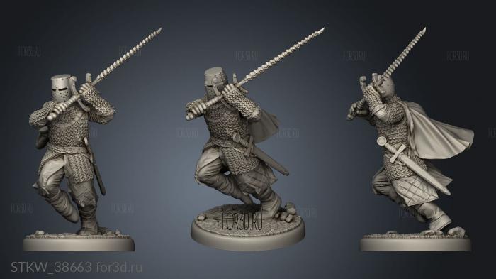 Medieval Knight sword stl model for CNC