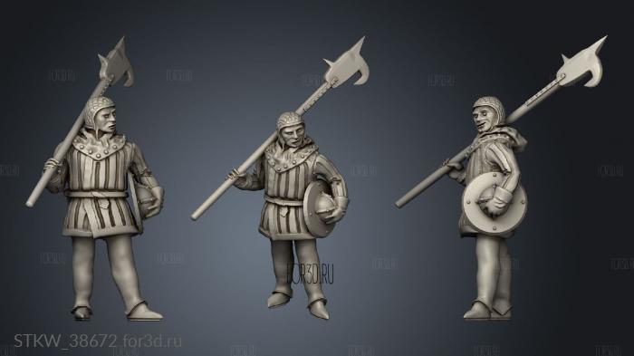 Medieval Soldier Pole stl model for CNC