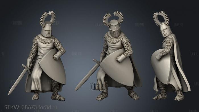 Medieval Teutonic Grand master with helmet stl model for CNC