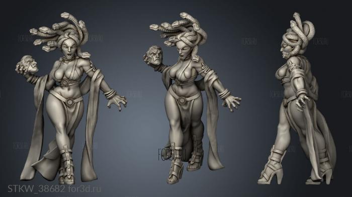 Medusa Snake Cult Beauty amazons stl model for CNC