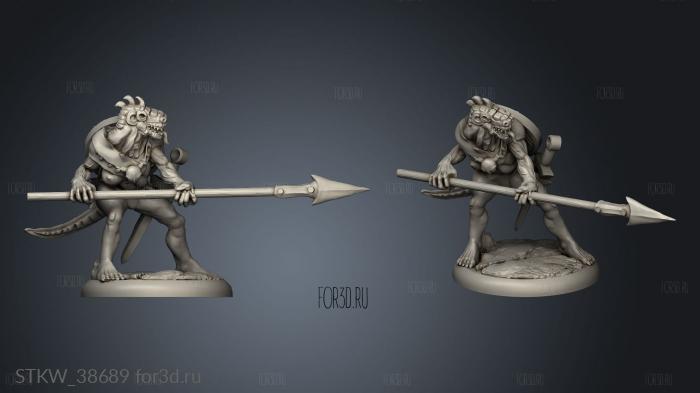 Lizardfolk Female Spear Two stl model for CNC