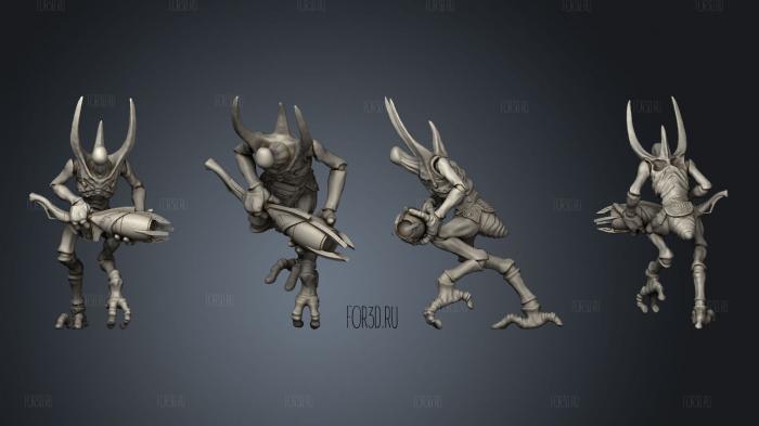 Bug Warrior Infantry Pose 2 Miniature stl model for CNC