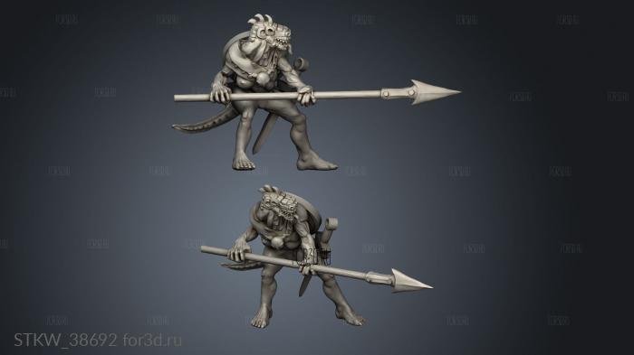 Lizardfolk Female Spear Two stl model for CNC