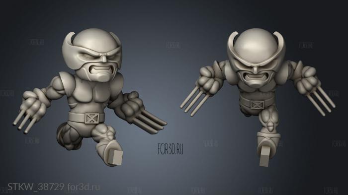 Men vs Sentinel Chibi Diorama Wolverine 3d stl модель для ЧПУ