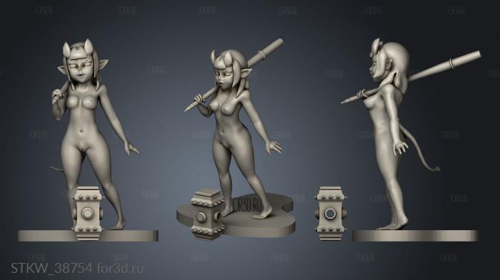 Meru the Succubus and Warhammer reup up stl model for CNC