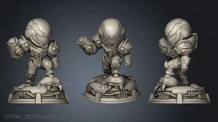 Metroid Samus Chibi alien stl model for CNC