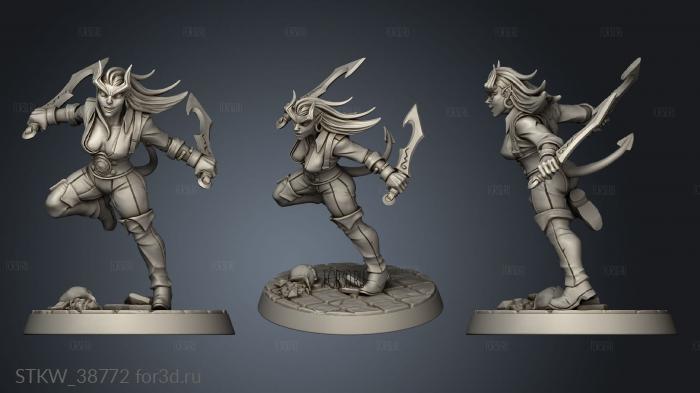 Female Assassin stl model for CNC