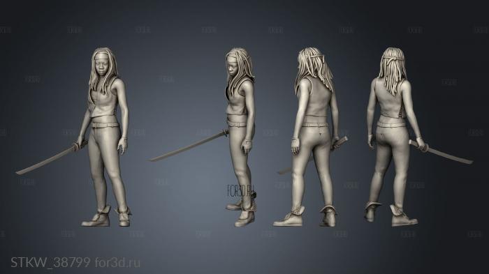 Michonne Walking Dead stl model for CNC