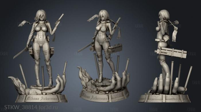 Mikasa Ackerman Sexy from Attack on Titan 3d stl модель для ЧПУ