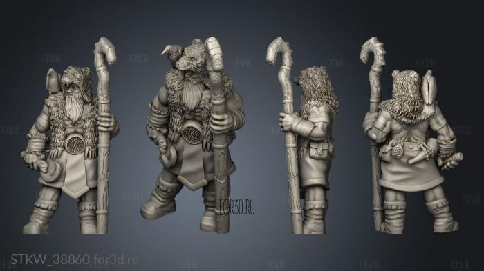 bear druid barbarian stl model for CNC