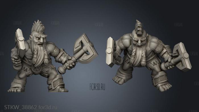 Berserker dwarf stl model for CNC