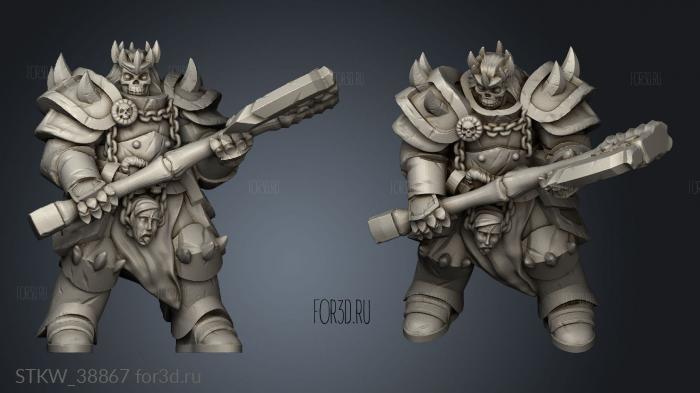 death knight with ax stl model for CNC