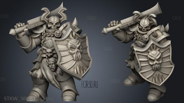 death knight with shield stl model for CNC