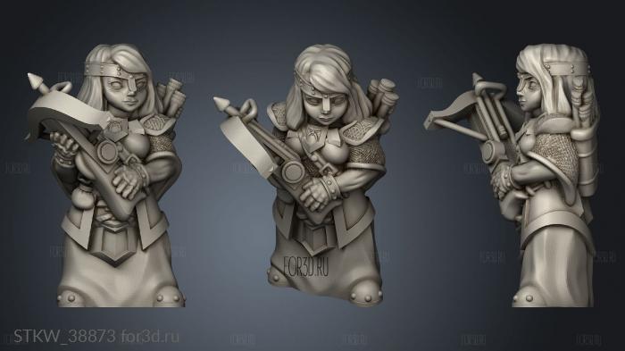 Dwarf with crossbow stl model for CNC