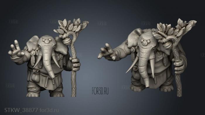 Elephant druid stl model for CNC