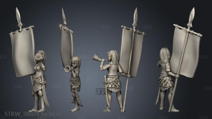 elf flag bearer stl model for CNC