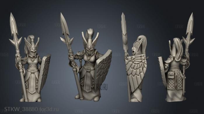 elf spear and shield stl model for CNC