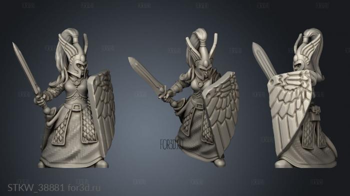 elf sword and shield attack stl model for CNC