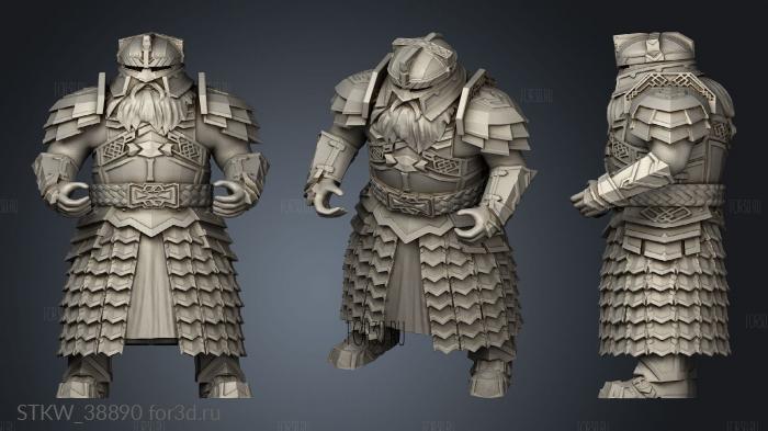 Units Dwarven warrior stl model for CNC