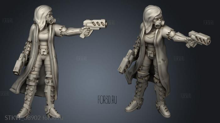 gunslinger cyber girl stl model for CNC