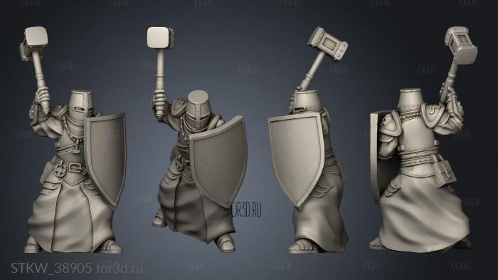 Hammer knight helm shield stl model for CNC