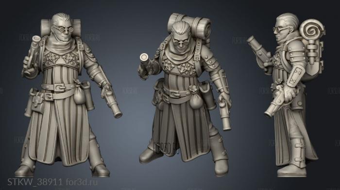 Human gunslinger with back stl model for CNC