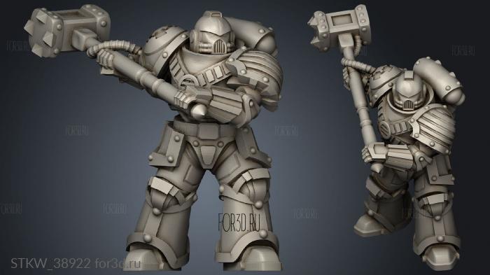 Knight with hammer and helm 3d stl модель для ЧПУ