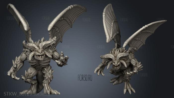 Demon winged stl model for CNC