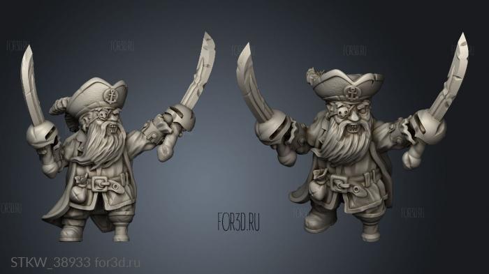 Pirate dwarf 3d stl модель для ЧПУ