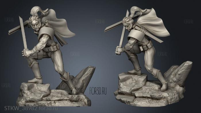 Shatterstar Blue Eyes White Ninja st 3d stl модель для ЧПУ