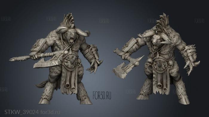 Minotaur big weapon stl model for CNC