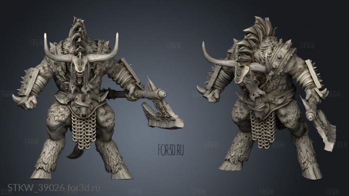 Minotaur big weapon stl model for CNC