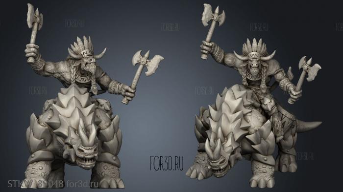 Minotaur Tribe Leader on Rhino Boss Rider 3d stl модель для ЧПУ