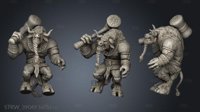 Minotaur Tribe with mace mace 3d stl модель для ЧПУ