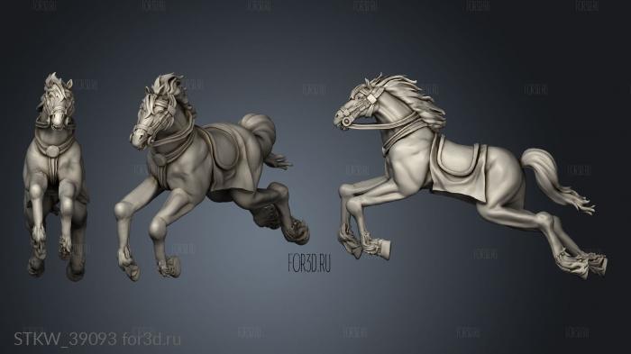 Cavalry Horse jump stl model for CNC