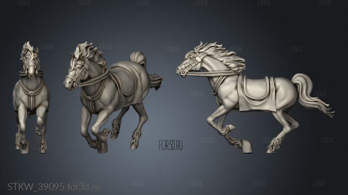 Cavalry Horse walk stl model for CNC