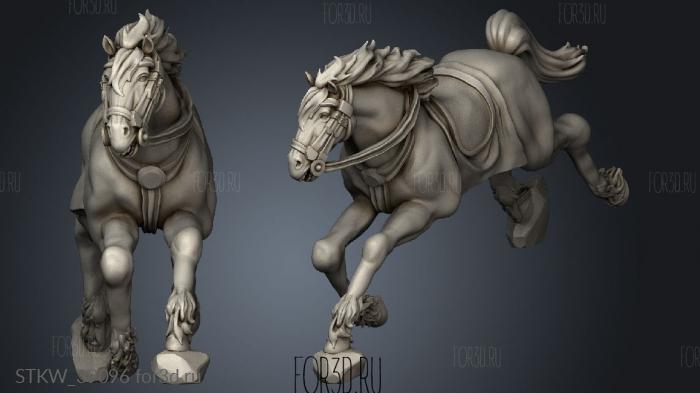 Cavalry Horse walk stl model for CNC