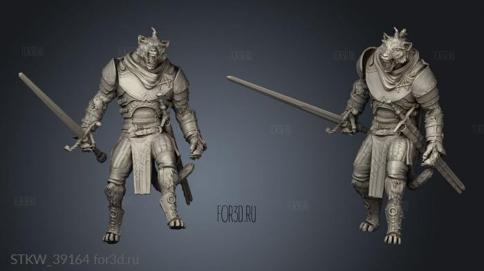 Awaken the Beast Tabaxi Male stl model for CNC