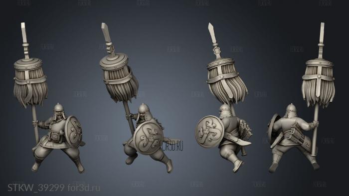 Command Flagbearer Mounted stl model for CNC