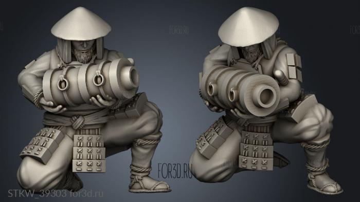 Japanese Cannon Ashigaru Crew 3d stl модель для ЧПУ