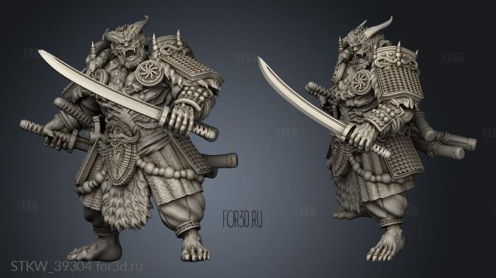 Japanese Chaos Oni Samurai stl model for CNC