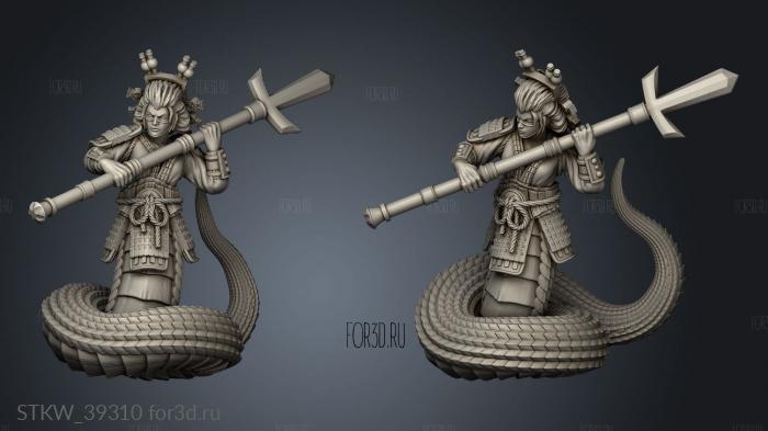 Naga Female Warrior stl model for CNC