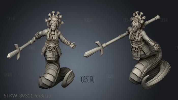 Naga Female Warrior stl model for CNC