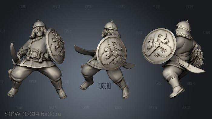 Swordsmen Mounted stl model for CNC