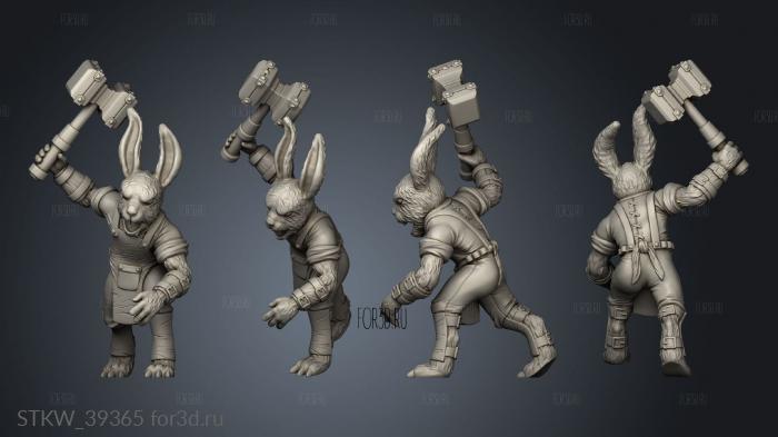 Monster Bunny Hammer stl model for CNC