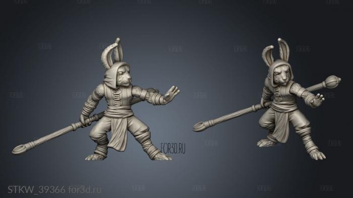 Monster Bunny Monk stl model for CNC