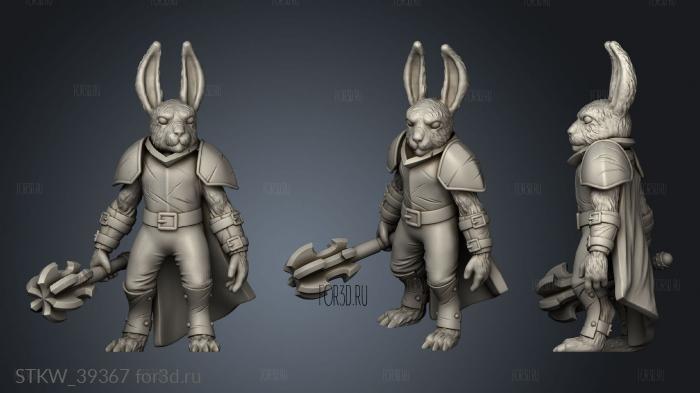 Monster Bunny Paladin stl model for CNC