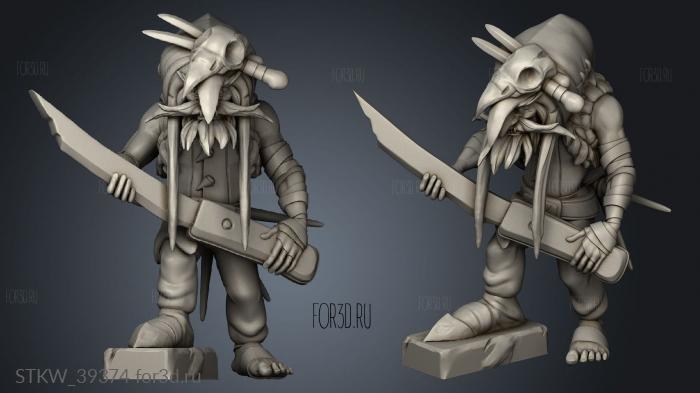 Monster Goblin Redcap Giant Knife Small stl model for CNC